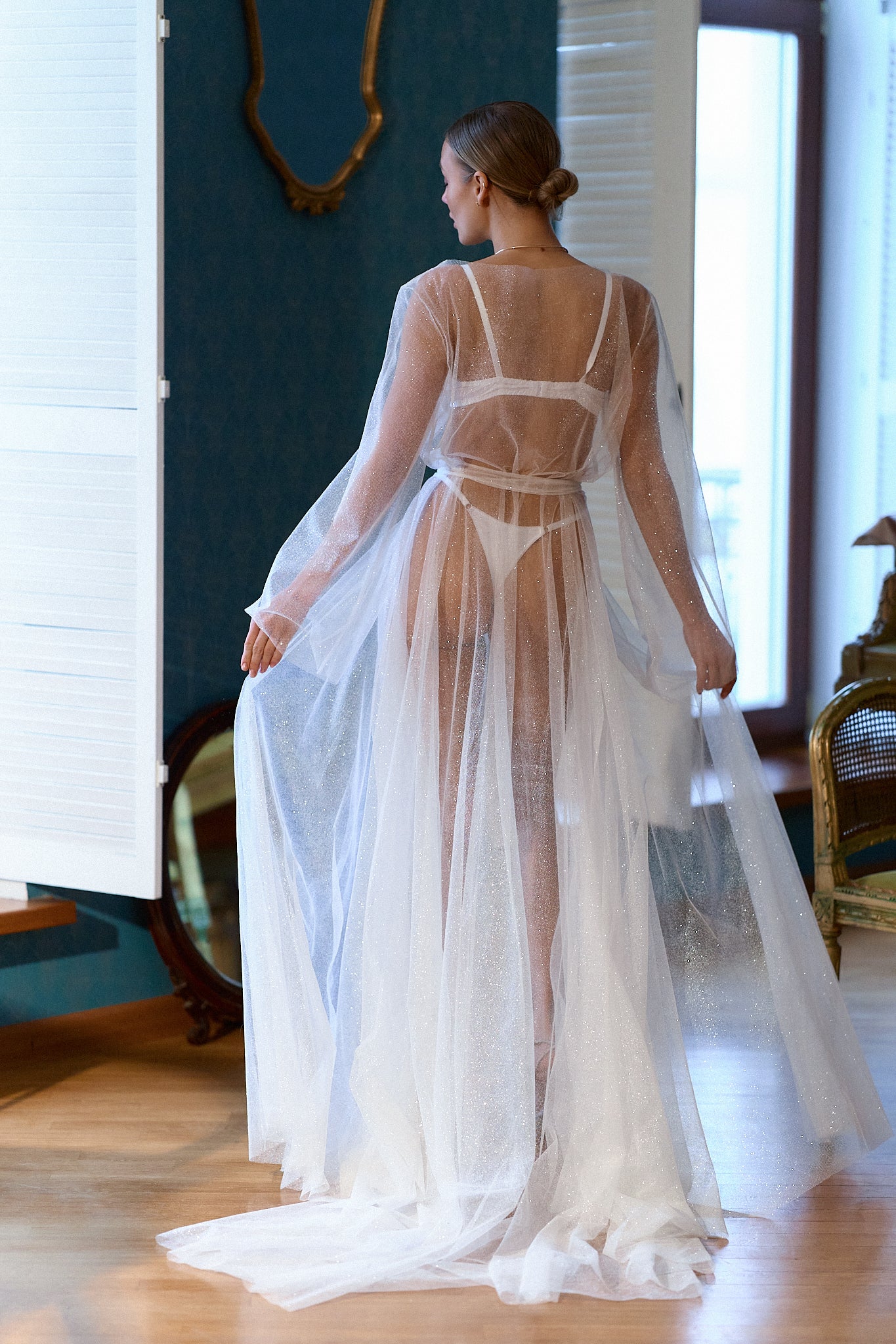 Handmade Long Bridal Robe by Semita Amoris